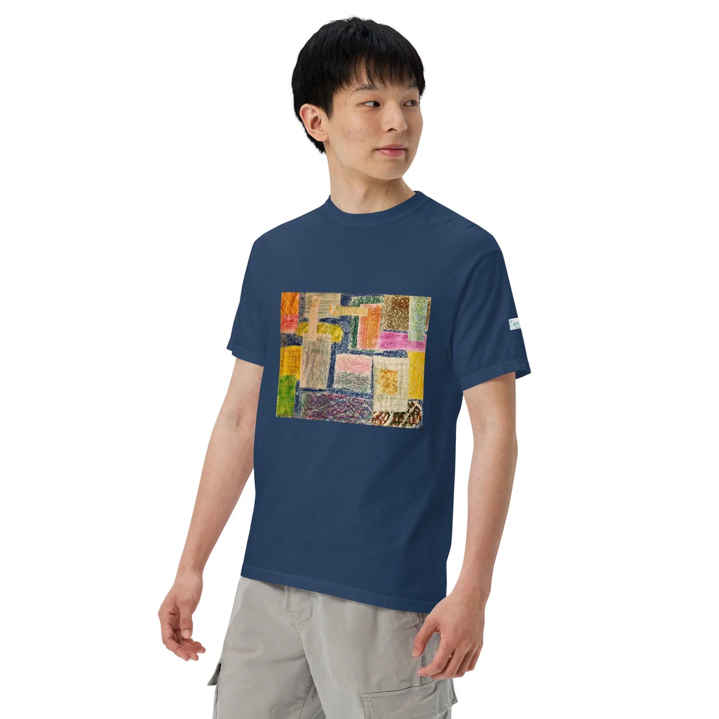 Unisex T-Shirt - The Hearth Quilt - Folk Abstract Patchwork - Eman's Gallery
