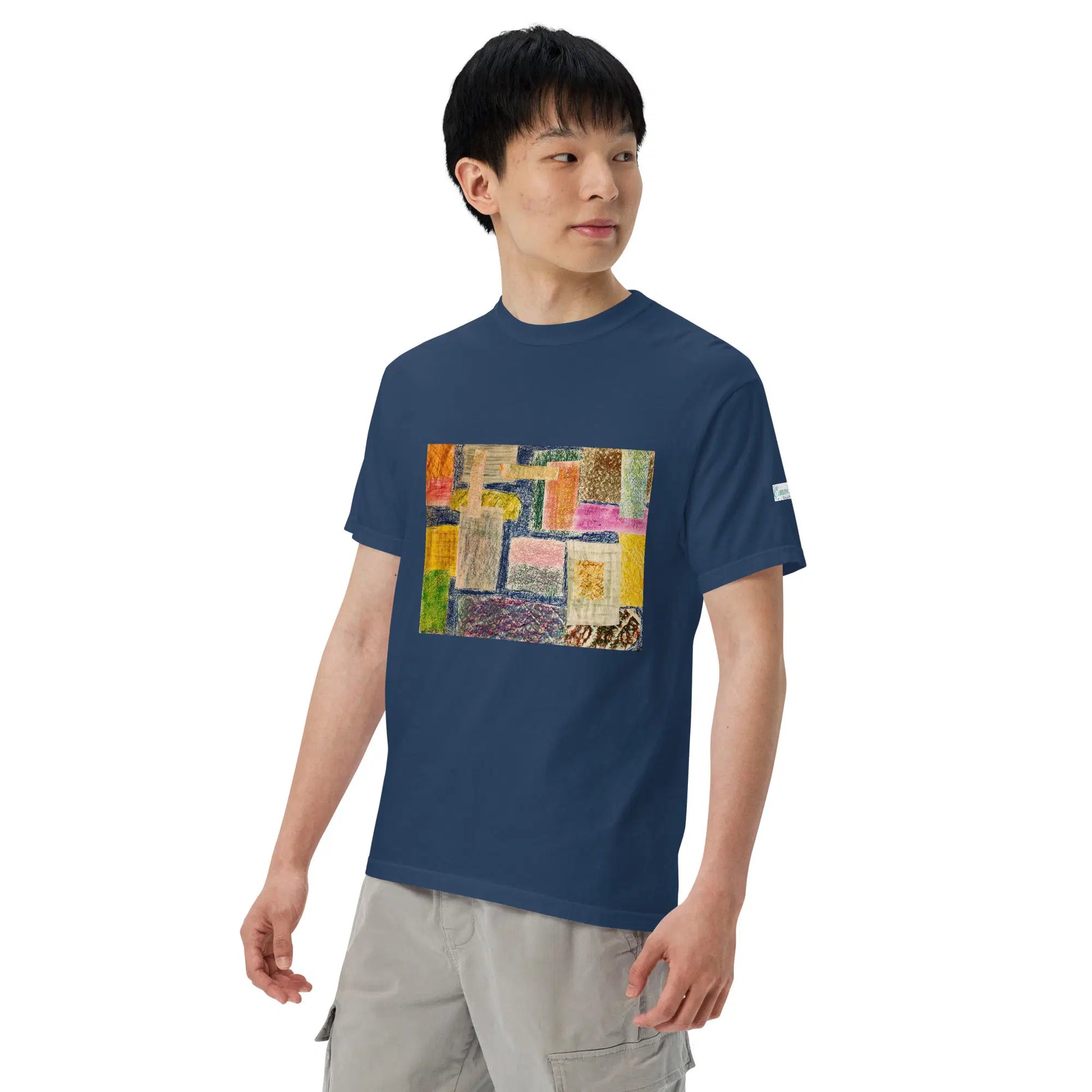 Unisex T-Shirt - The Hearth Quilt - Folk Abstract Patchwork - Eman's Gallery