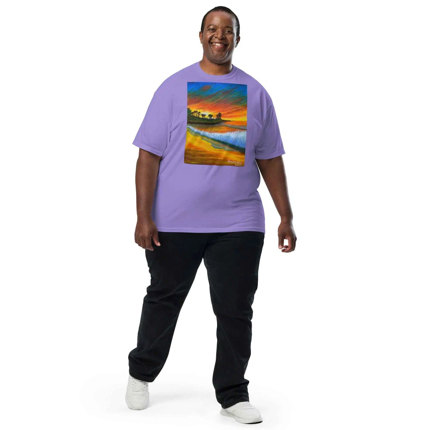 Unisex T-Shirt - Day Blazed - Tropical Sunset Palm Tree Art