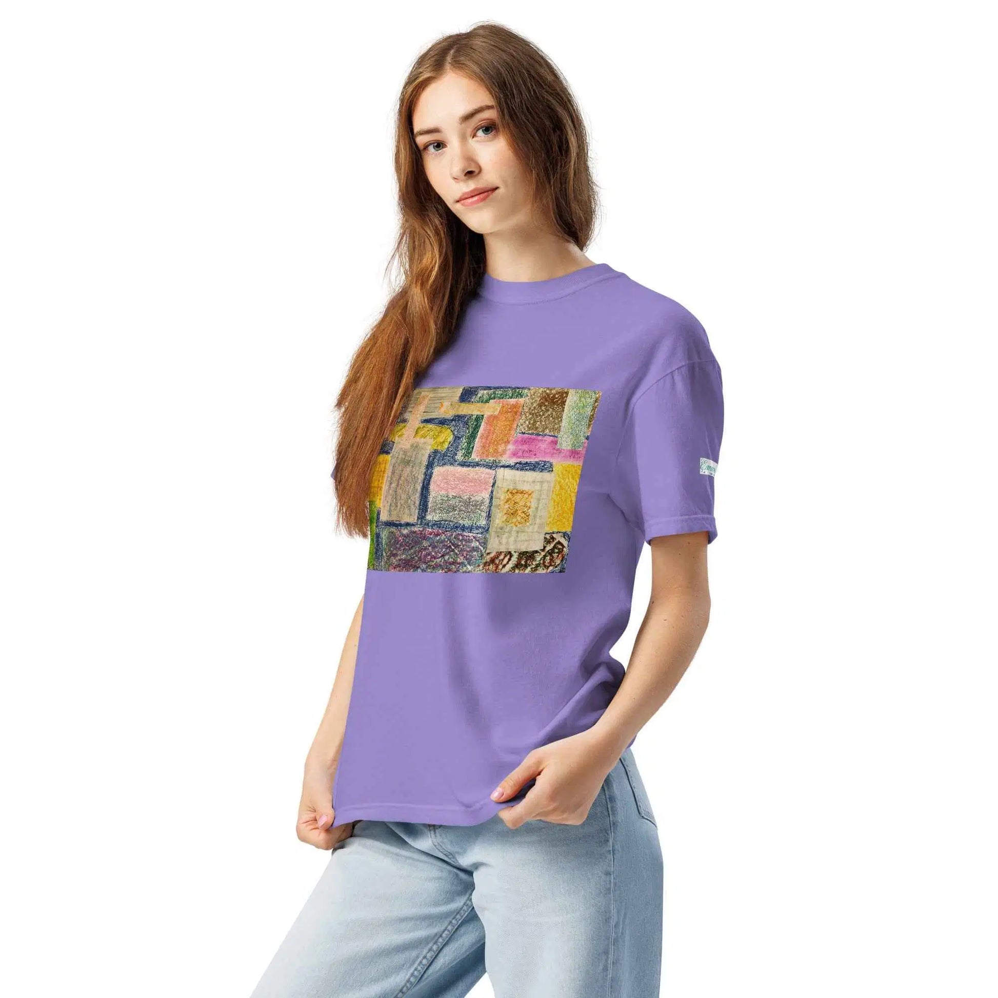 Unisex T-Shirt - The Hearth Quilt - Folk Abstract Patchwork