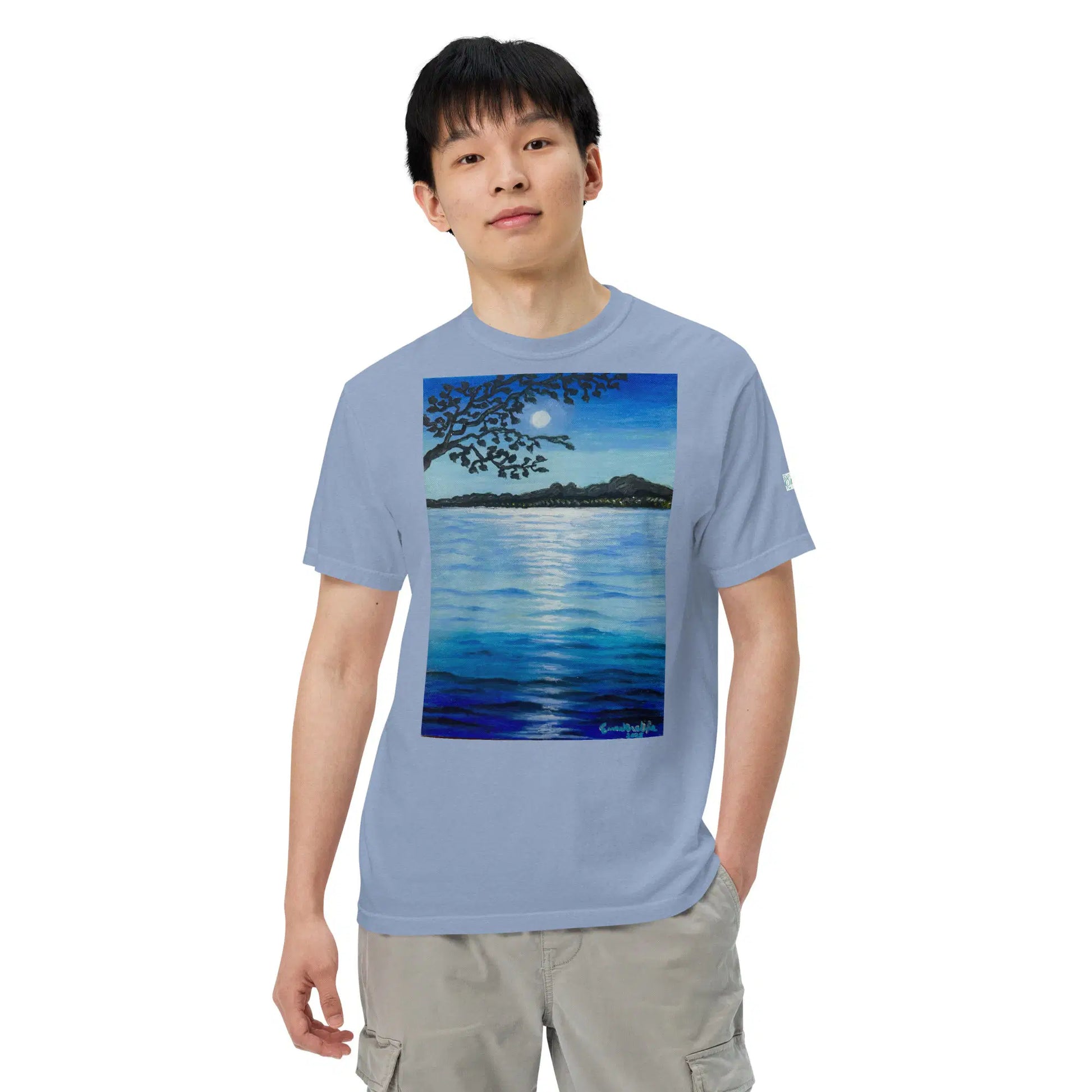 Unisex T-Shirt - Nocturned - Tonalism Moonlit Night Scene - Eman's Gallery