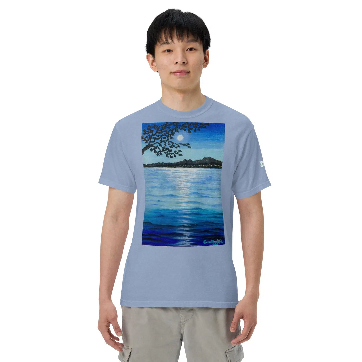 Unisex T-Shirt - Nocturned - Tonalism Moonlit Night Scene - Eman's Gallery