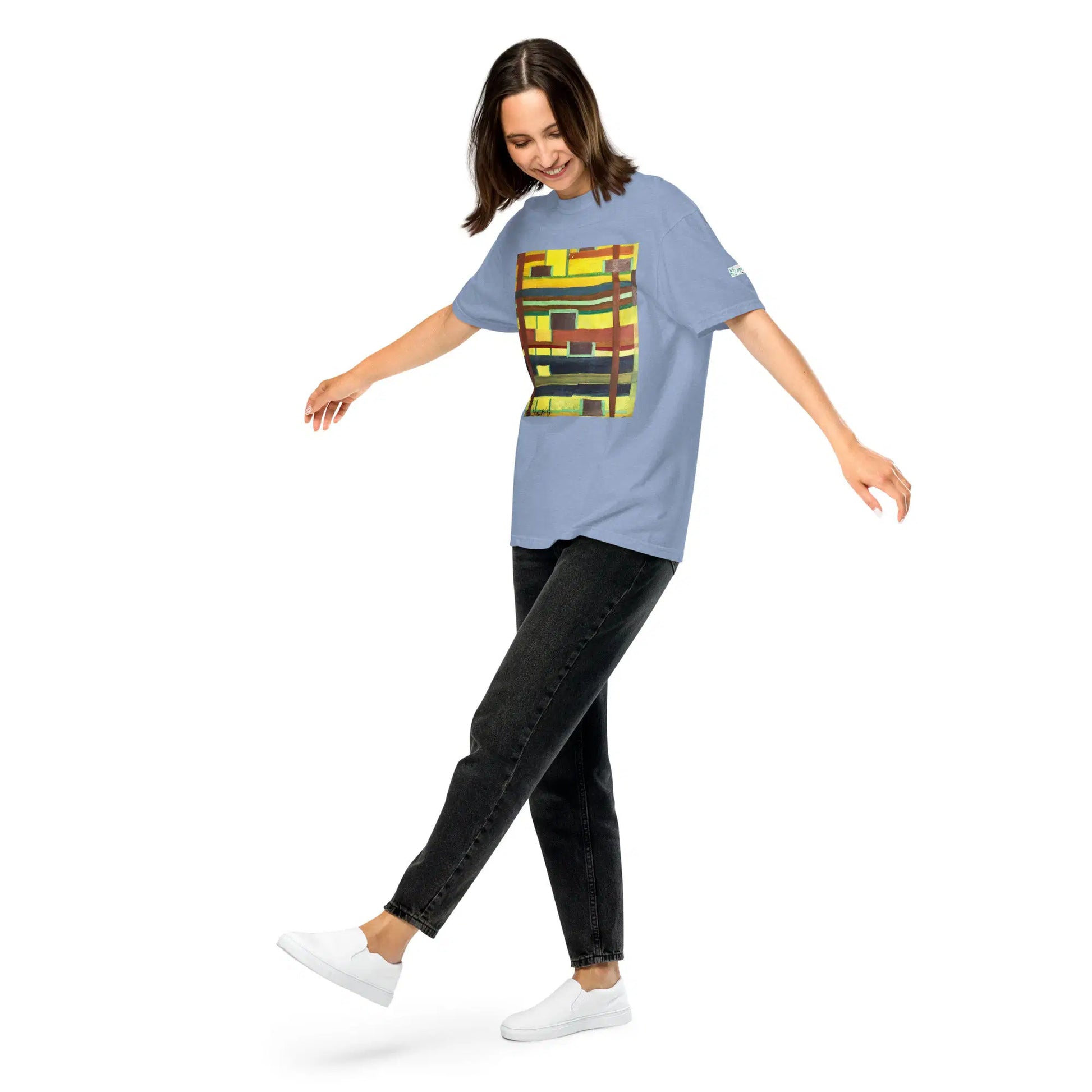 Unisex T-Shirt - City in Grids - Geometric Abstract Urban - Eman's Gallery