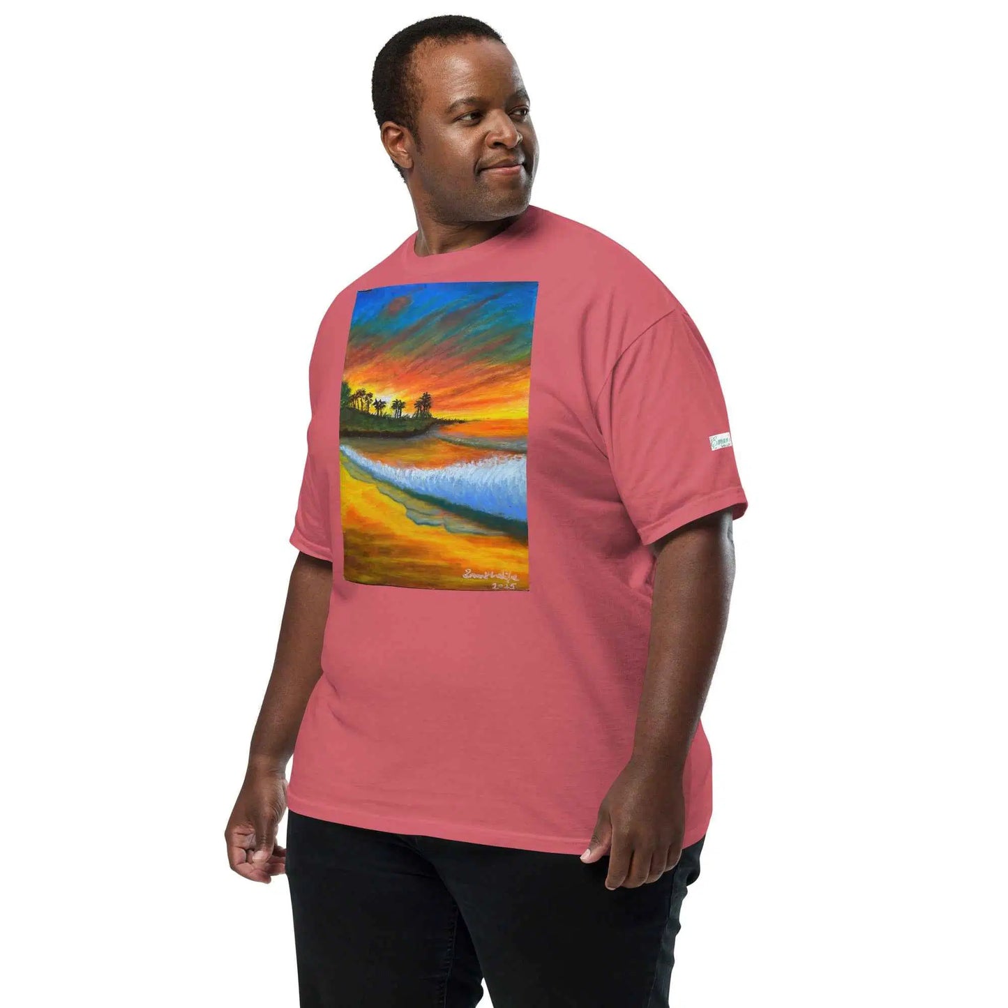 Unisex T-Shirt - Day Blazed - Tropical Sunset Palm Tree Art