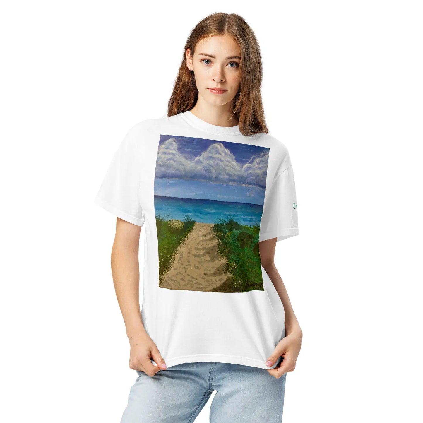 Unisex T-Shirt - Edge of Calm - Coastal Pathway Scene - Eman's Gallery