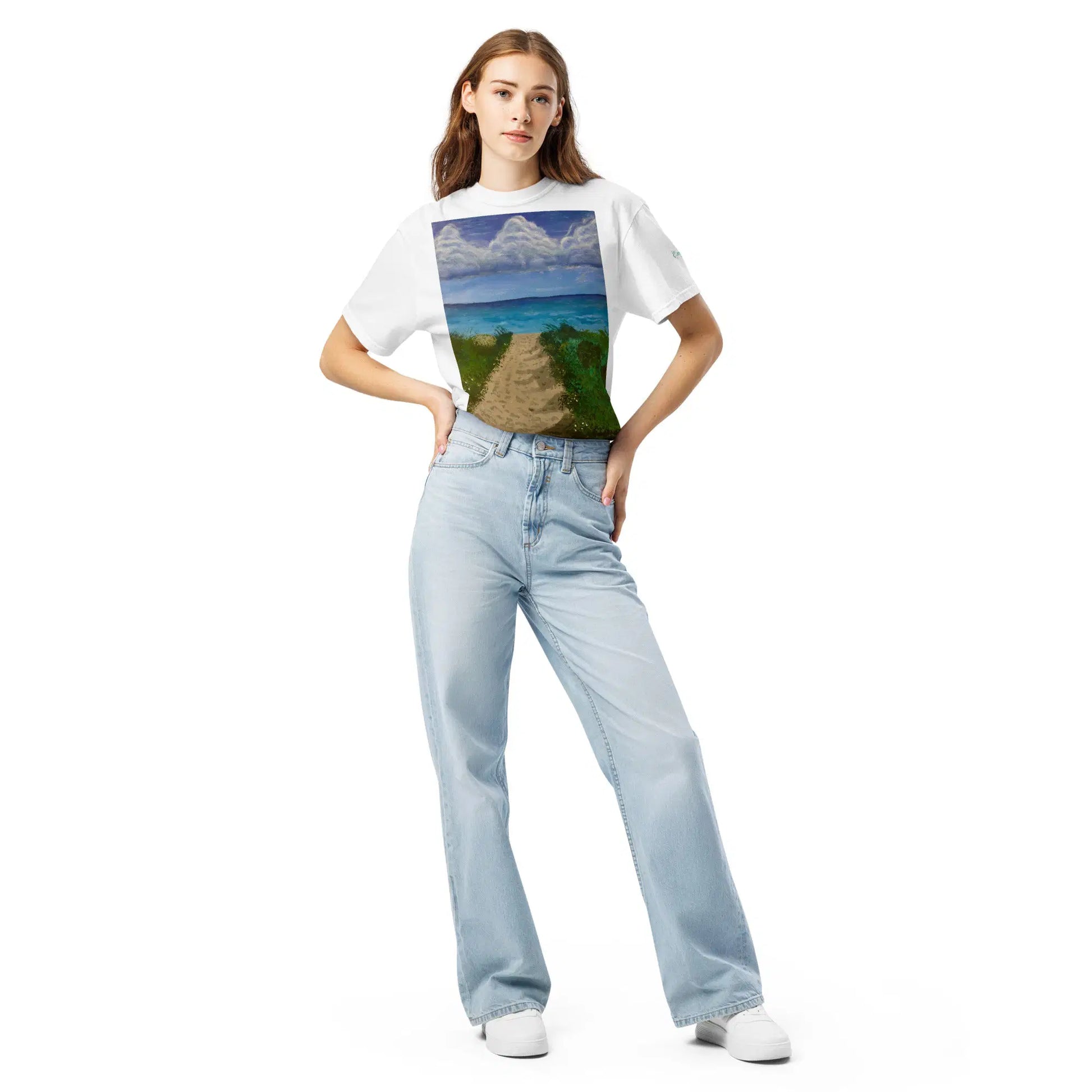 Unisex T-Shirt - Edge of Calm - Coastal Pathway Scene - Eman's Gallery