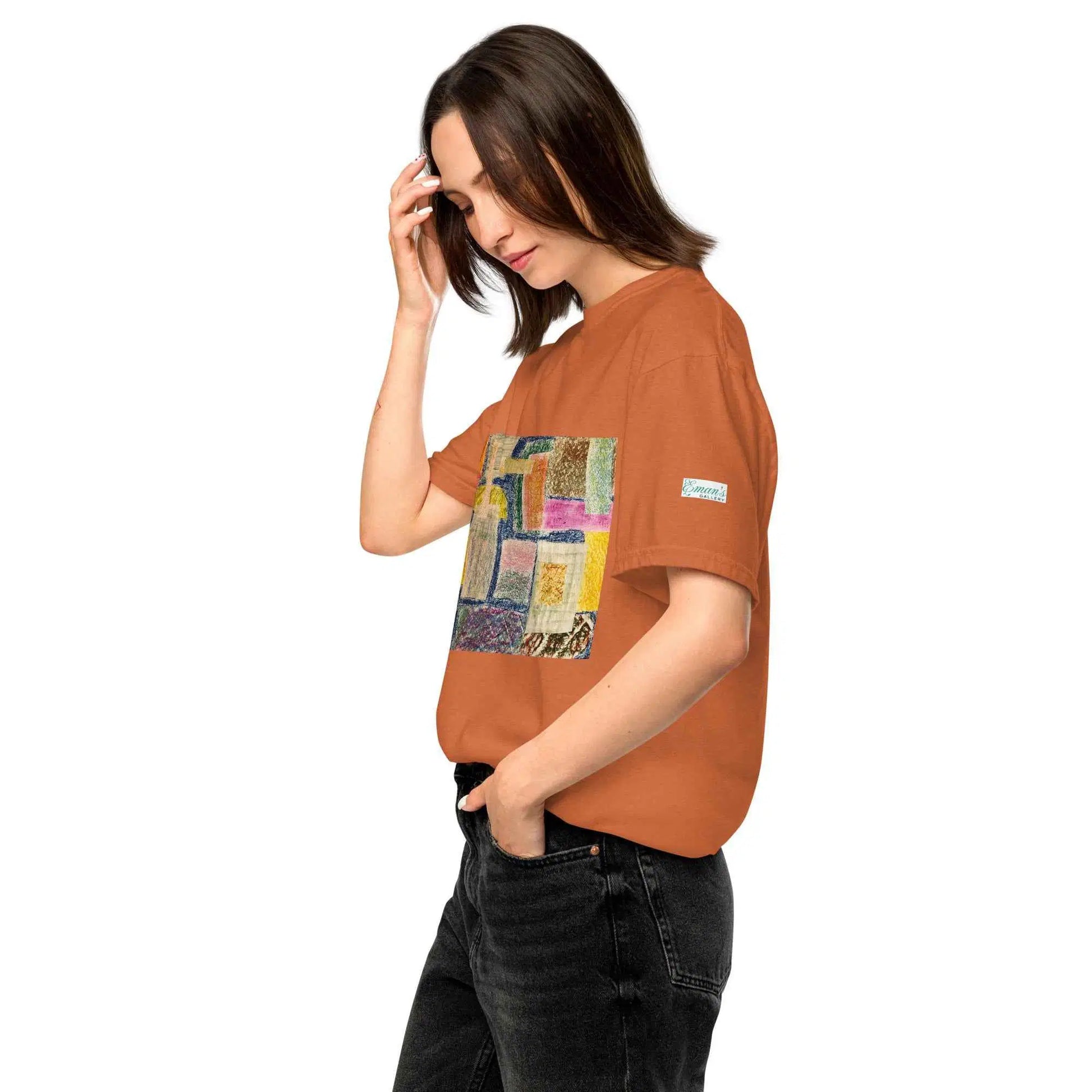 Unisex T-Shirt - The Hearth Quilt - Folk Abstract Patchwork