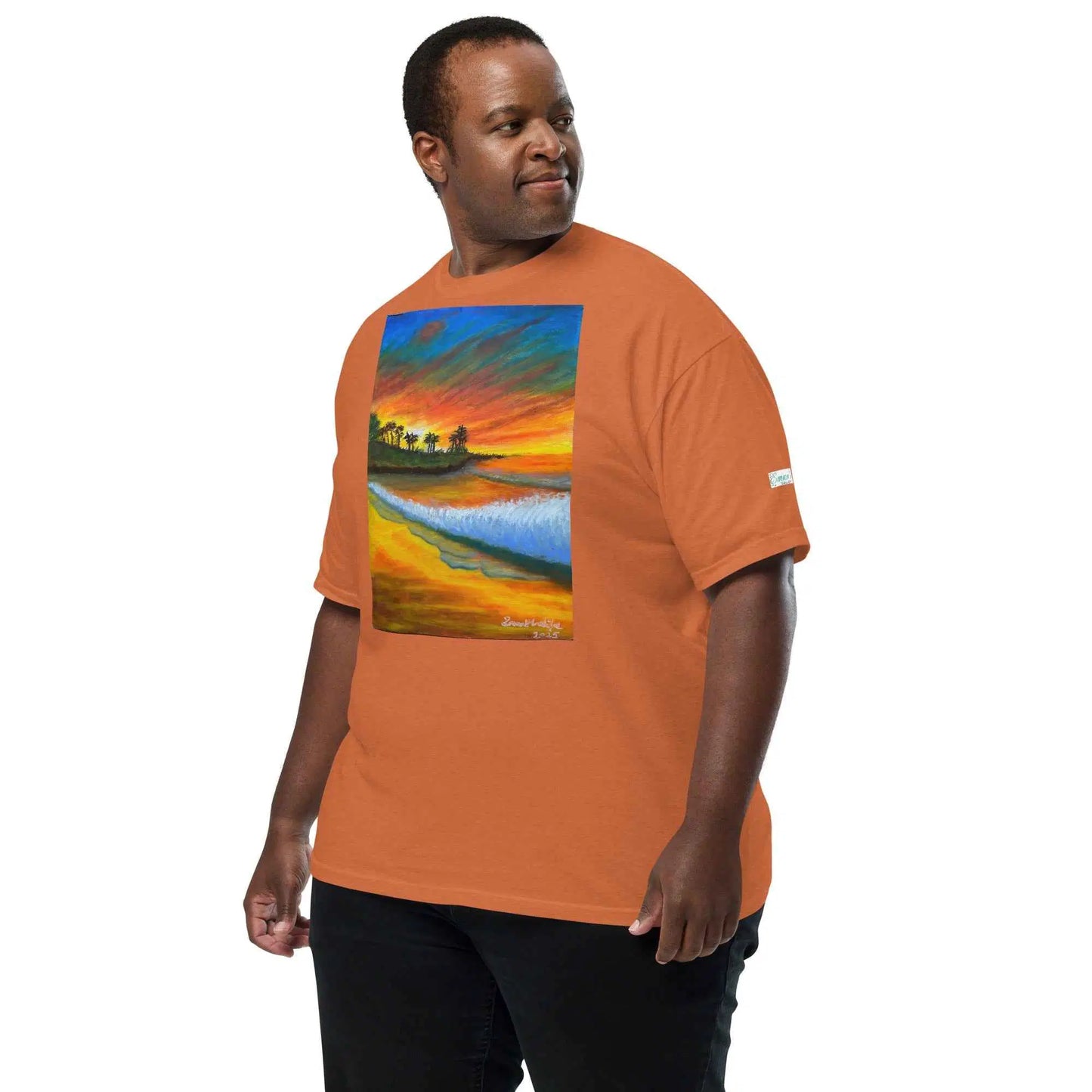 Unisex T-Shirt - Day Blazed - Tropical Sunset Palm Tree Art