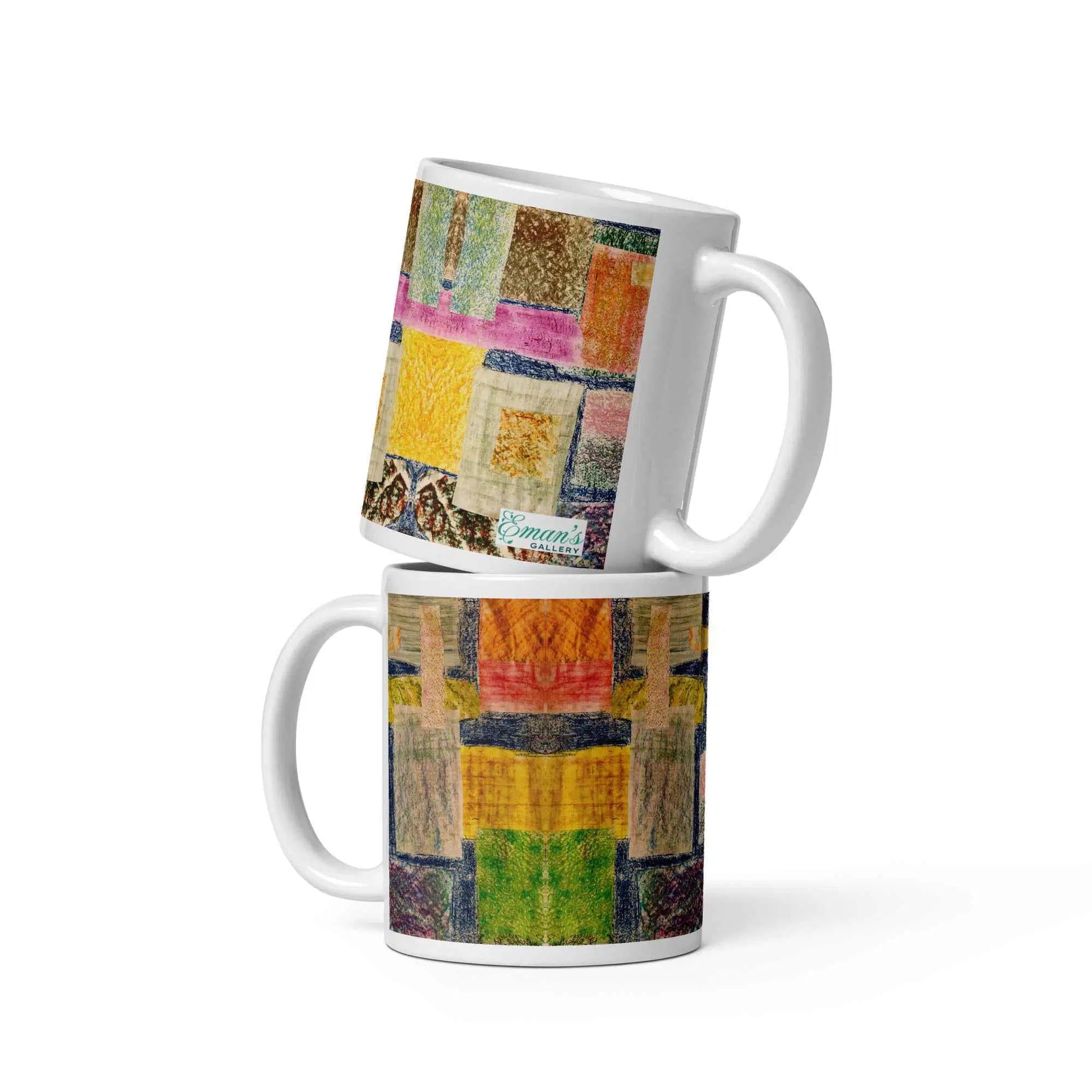 Coffee Mug - The Hearth Quilt - Folk Patchwork Art