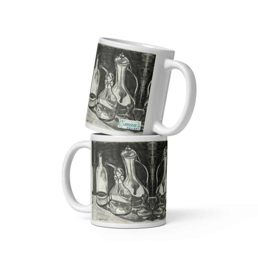 Coffee Mug - Silent Reflection - Still Life Tonal Drawing