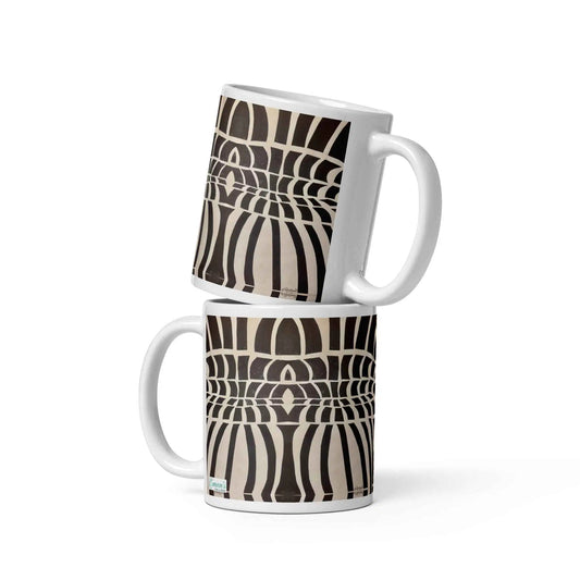 Coffee Mug - Optical Web - Op Art Black & White Illusion