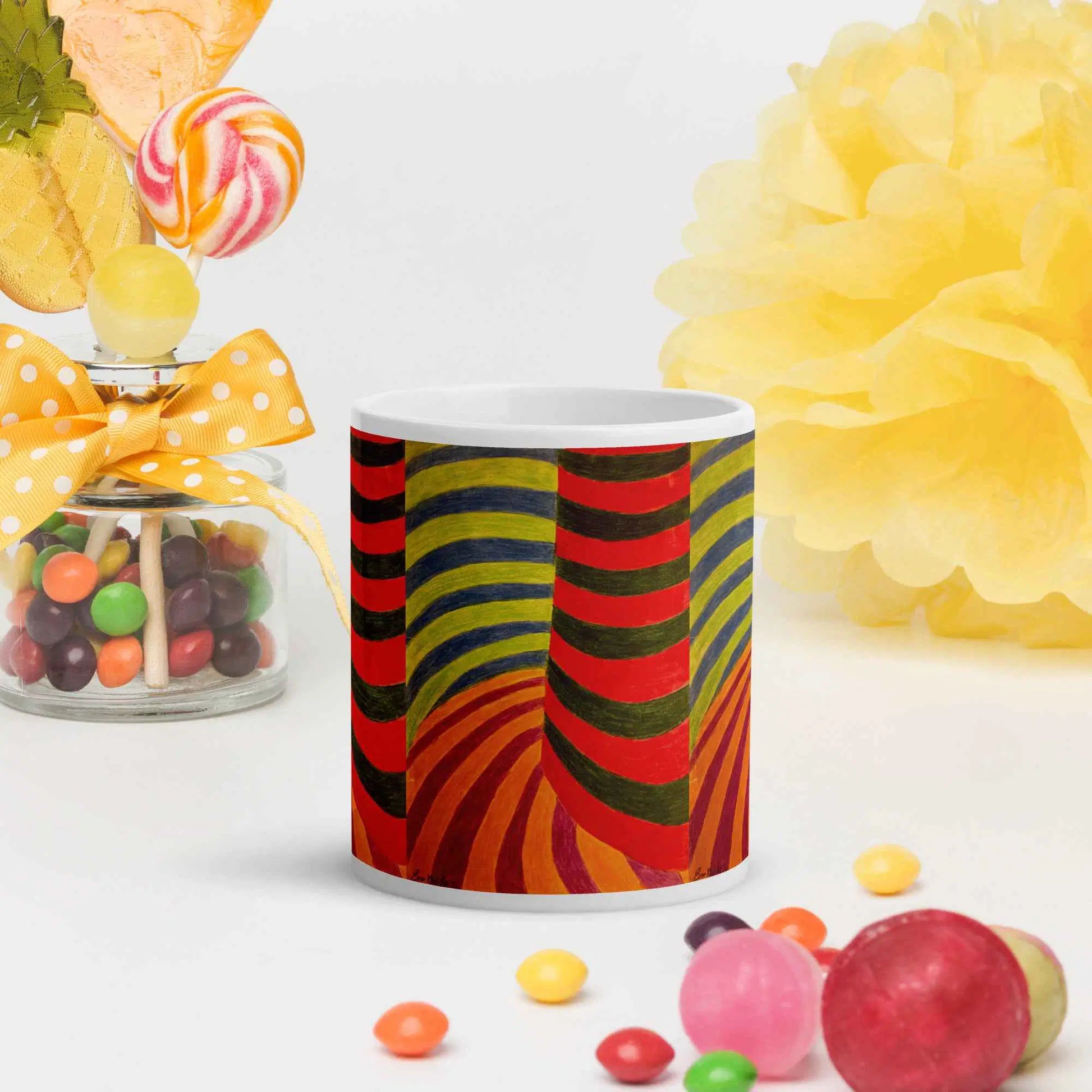 Coffee Mug - No Brake Zone - Op Art Geometric Motion