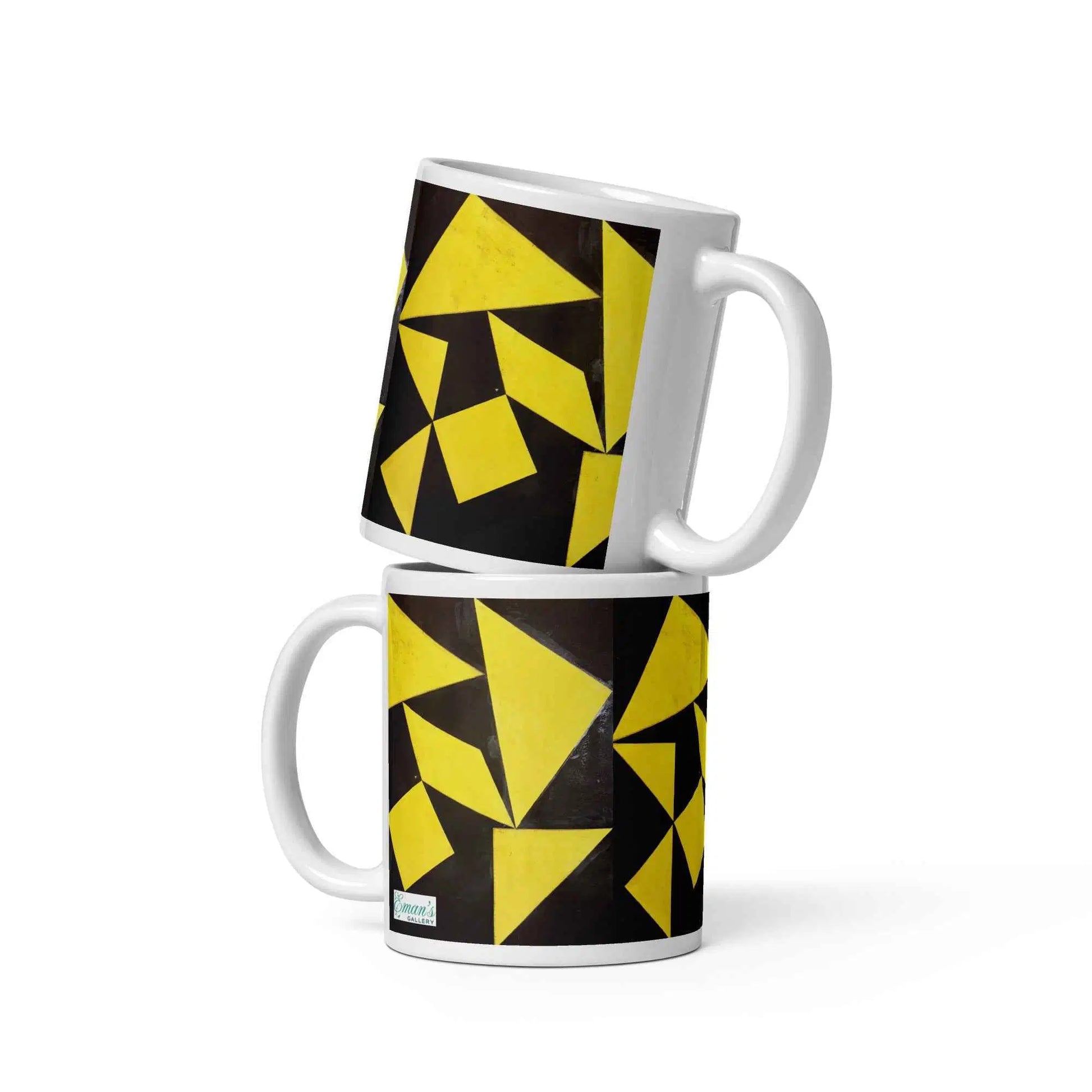 Coffee Mug - Golden Fracture - Geometric Minimalist