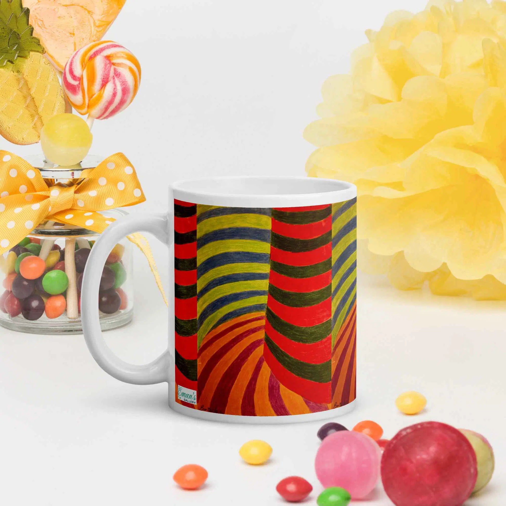 Coffee Mug - No Brake Zone - Op Art Geometric Motion