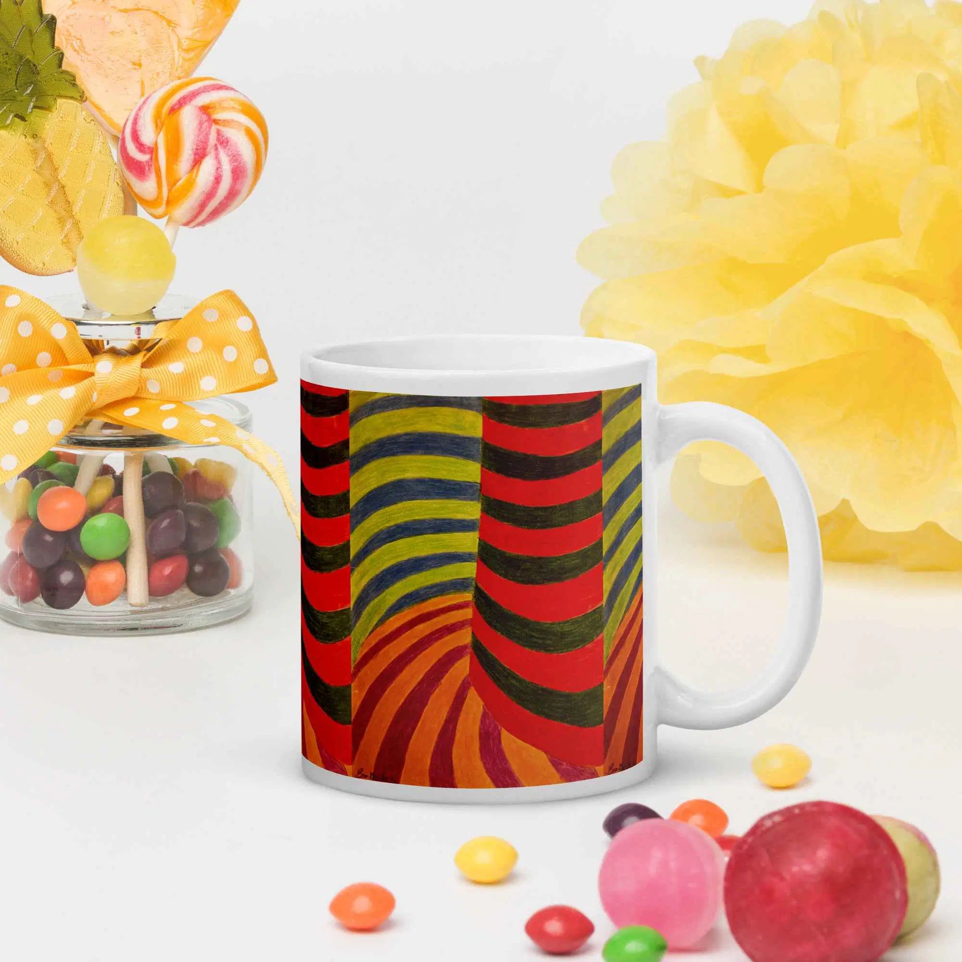 Coffee Mug - No Brake Zone - Op Art Geometric Motion