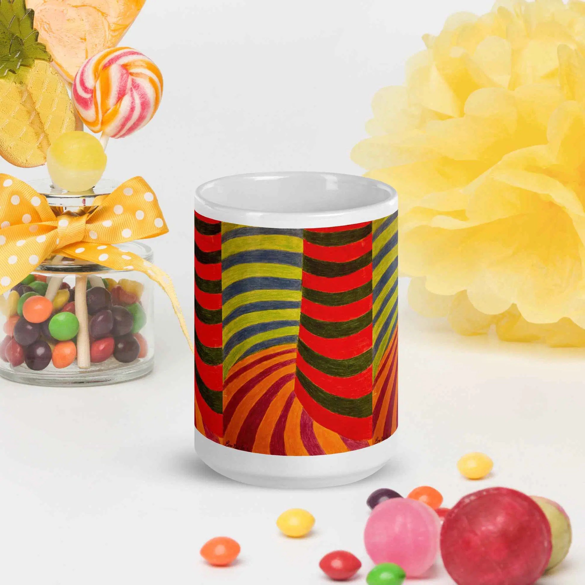 Coffee Mug - No Brake Zone - Op Art Geometric Motion