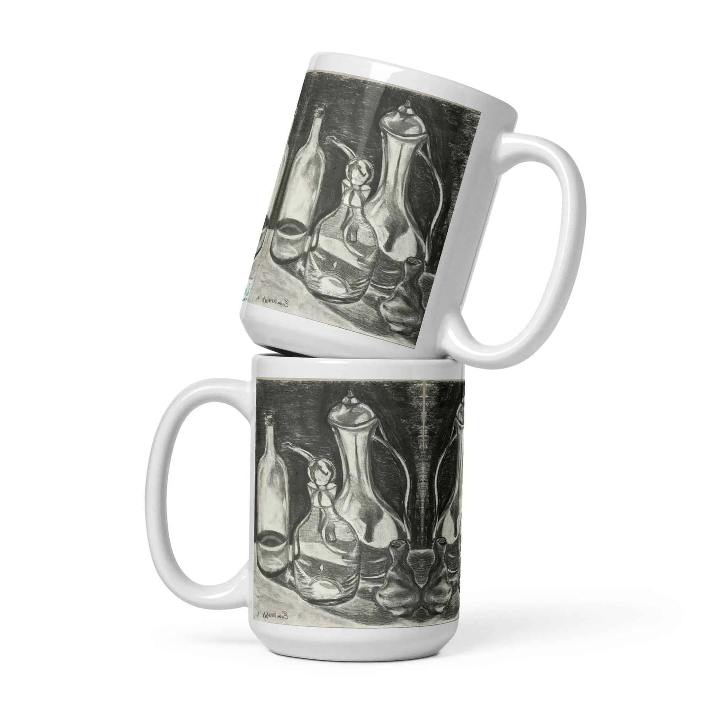 Coffee Mug - Silent Reflection - Still Life Tonal Drawing