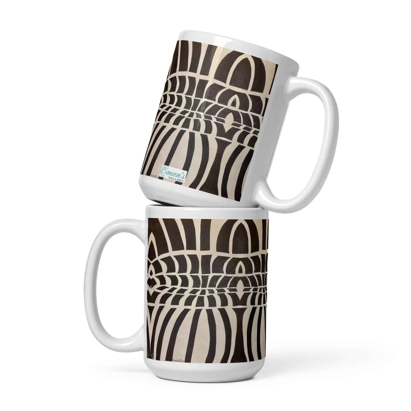 Coffee Mug - Optical Web - Op Art Black & White Illusion
