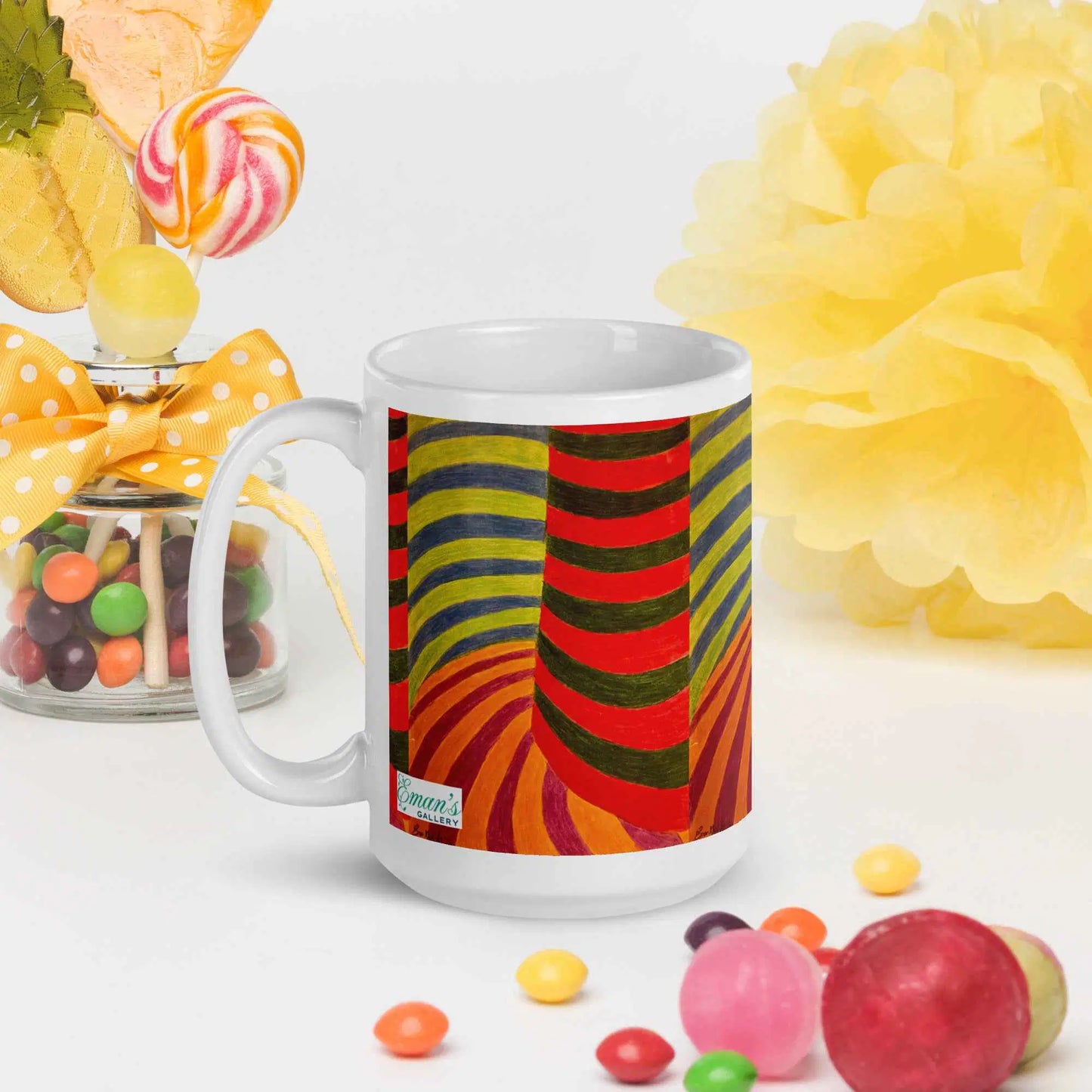 Coffee Mug - No Brake Zone - Op Art Geometric Motion