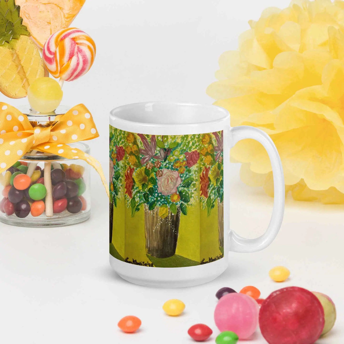 Coffee Mug - Jubilee - Impressionist Floral Still Life Art
