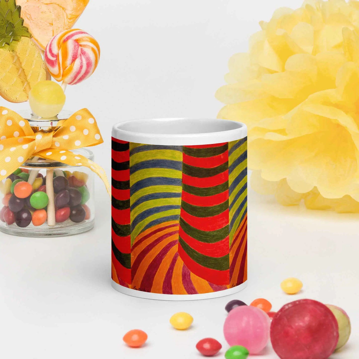 Coffee Mug - No Brake Zone - Op Art Geometric Motion