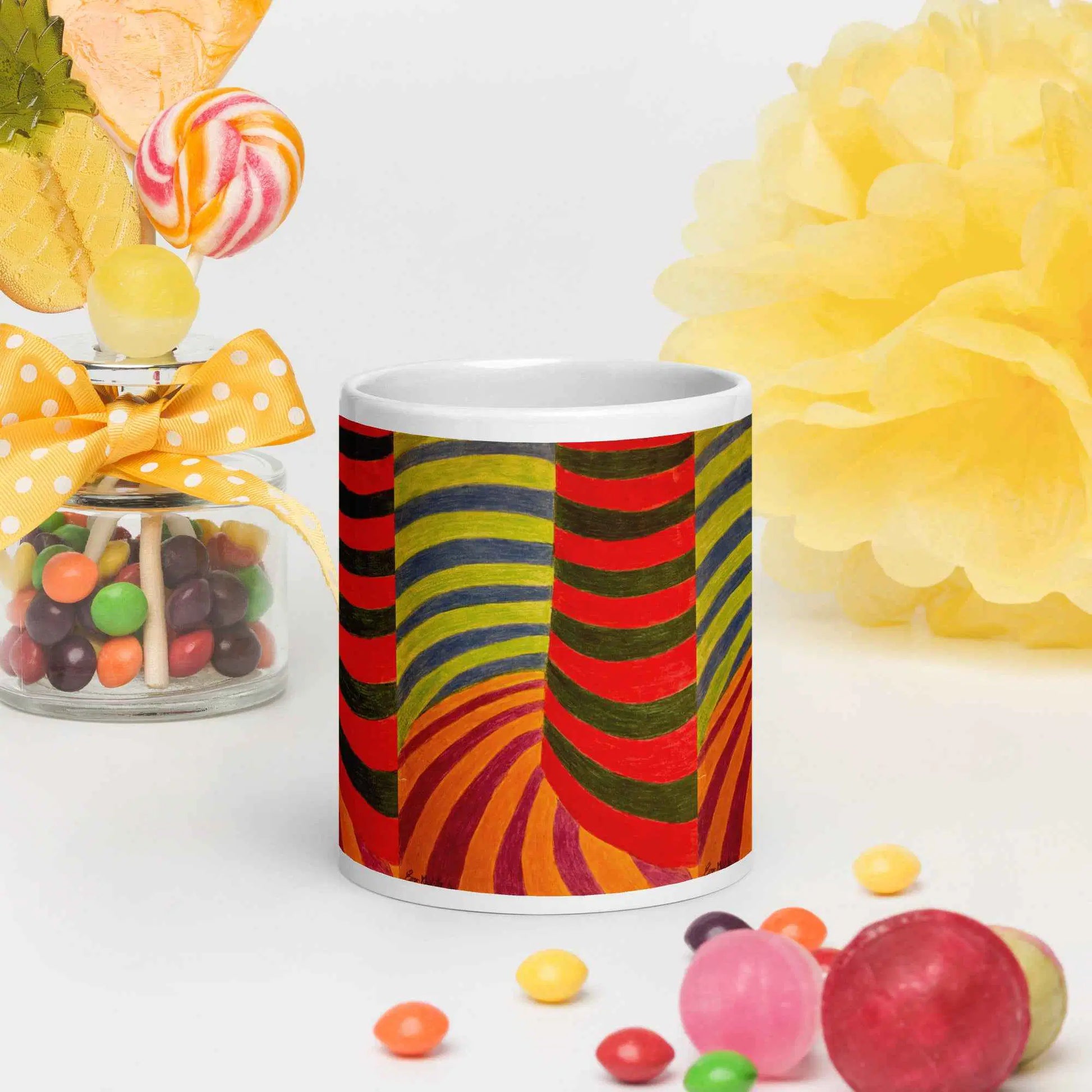 Coffee Mug - No Brake Zone - Op Art Geometric Motion