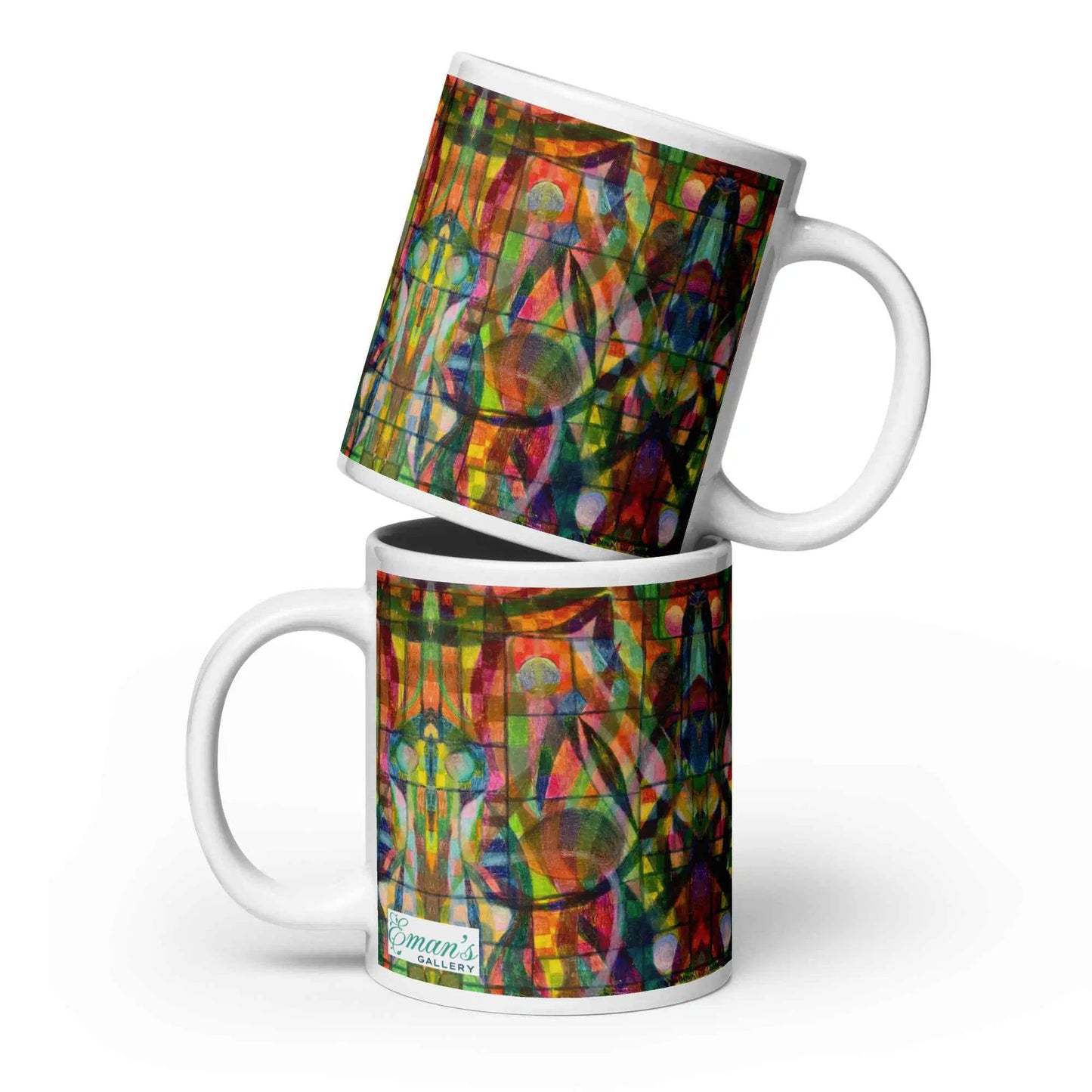 Coffee Mug - Organic Life - Abstract Colorful Geometric Art