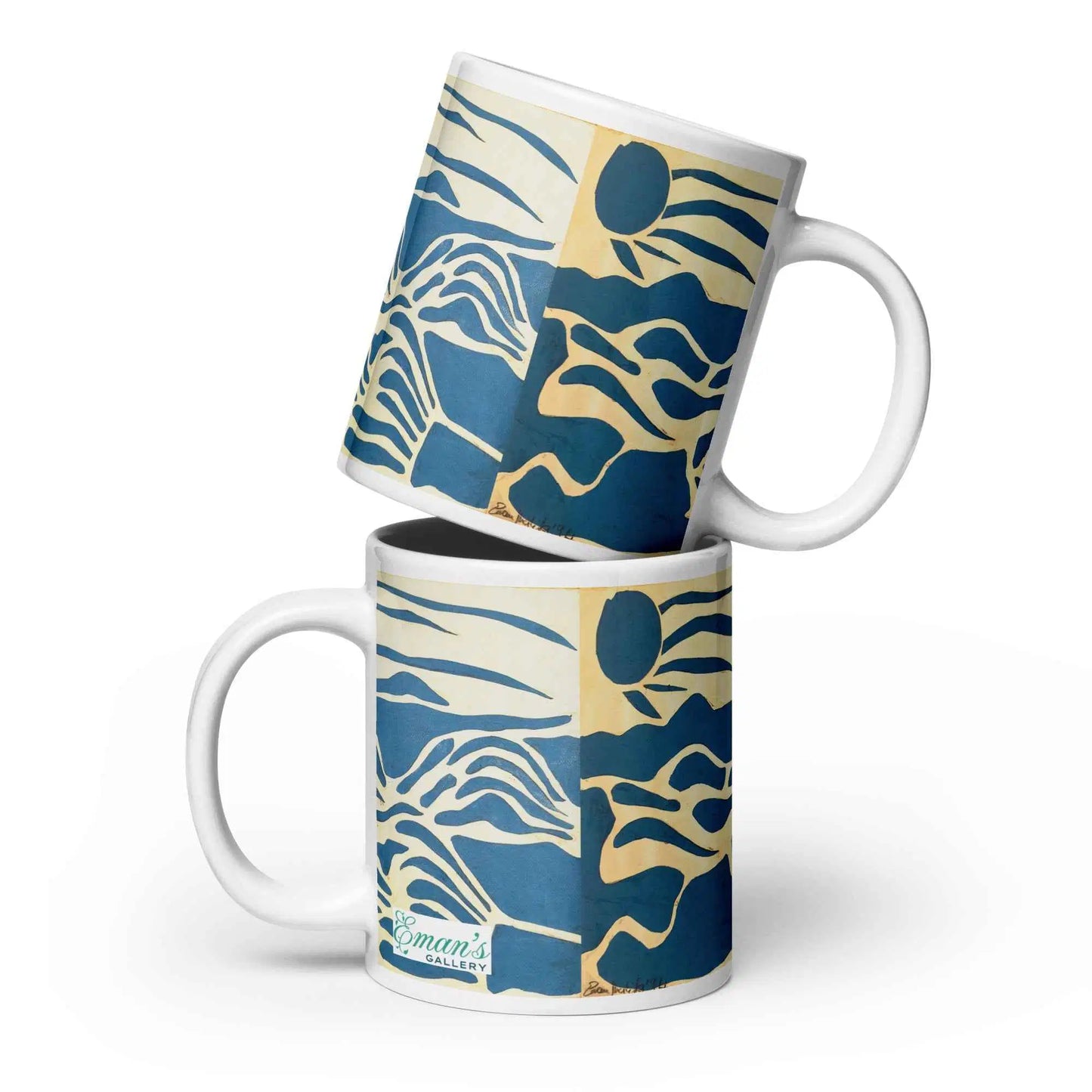 Coffee Mug - Blue Airwaves - Minimalist Abstract Ocean