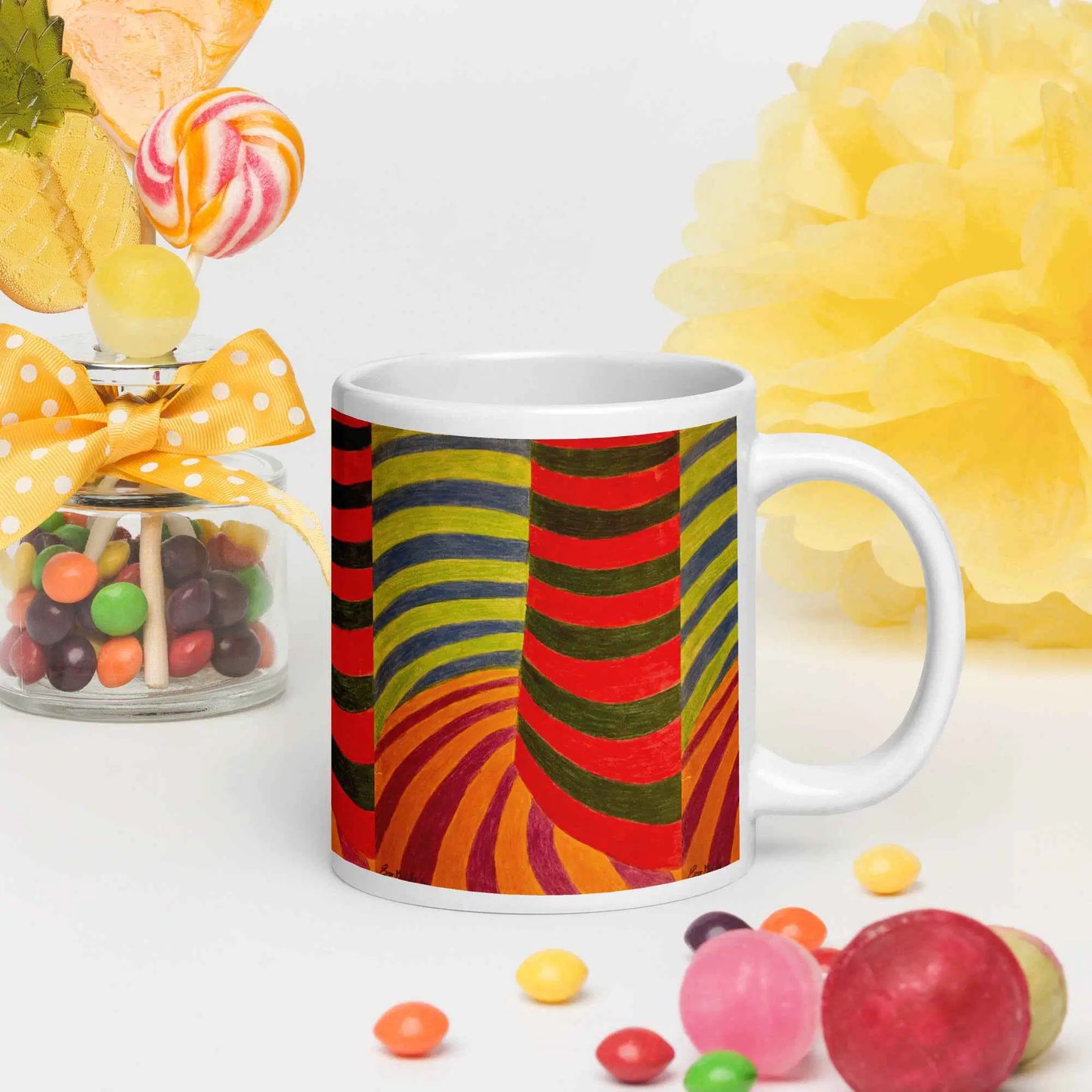 Coffee Mug - No Brake Zone - Op Art Geometric Motion